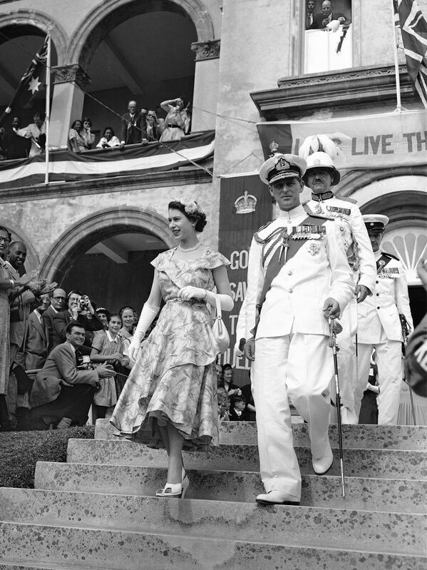 Королева Великобритании Елизавета II и герцог Эдинбургский на Бермудских островах, 1953 год - Sputnik Армения