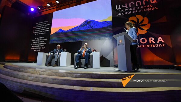 Церемония объявления номинантов премии Аврора 2021 года (24 апреля 2021). Еревaн - Sputnik Армения
