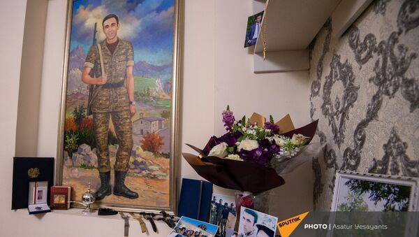 Уголок памяти погибшего в карабахской войне Грайра Еганяна - Sputnik Արմենիա