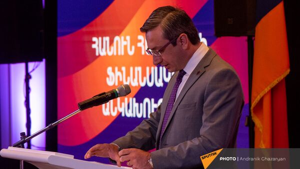 Выступление Геворга Горгисяна во время заседания партии Просвещенная Армения (23 мая 2021). Еревaн - Sputnik Արմենիա