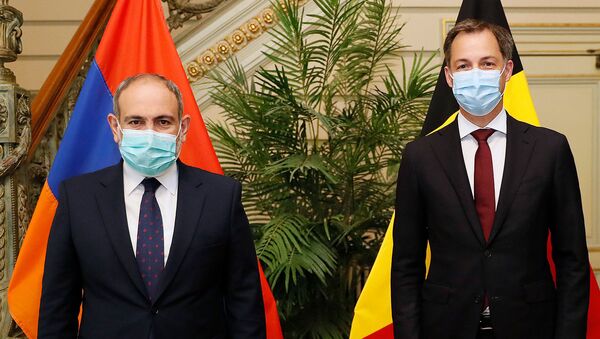 И.о. премьер-министра Никол Пашинян встретился с премьер-министром Бельгии Александром Де Кроу (2 июня 2021). Брюссель - Sputnik Армения