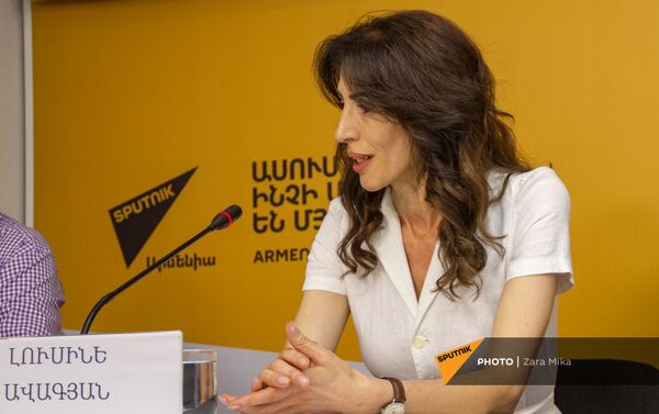 Лусине Авагян на пресс-конференции партии Единая Родина (15 июня 2021). Еревaн - Sputnik Армения