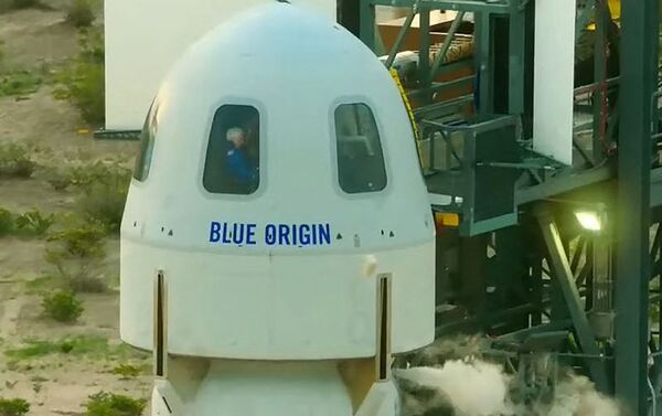 Многоразовый корабл New Shepard от Blue Origin (20 июля 2021). Ван Хорн, штат Техас - Sputnik Армения