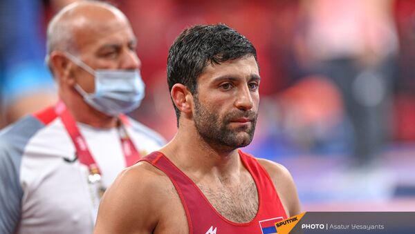 Борец греко-римской борьбы Армен Меликян на Олимпийских играх в Токио (1 августа 2021). Япония - Sputnik Армения