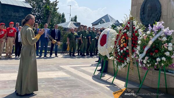 Мероприятие, посвященное памяти военных, погибших в русско-турецких войнах 19 века на холме Чести (20 августа 2021). Гюмри - Sputnik Армения