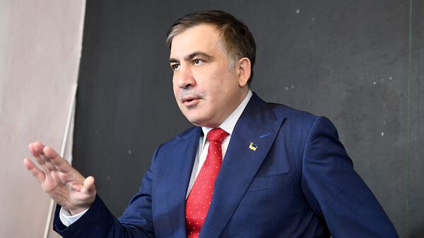 Бывший президент Грузии Михаил Саакашвили на пресс-конференции (13 февраля 2018). Варшава - Sputnik Արմենիա