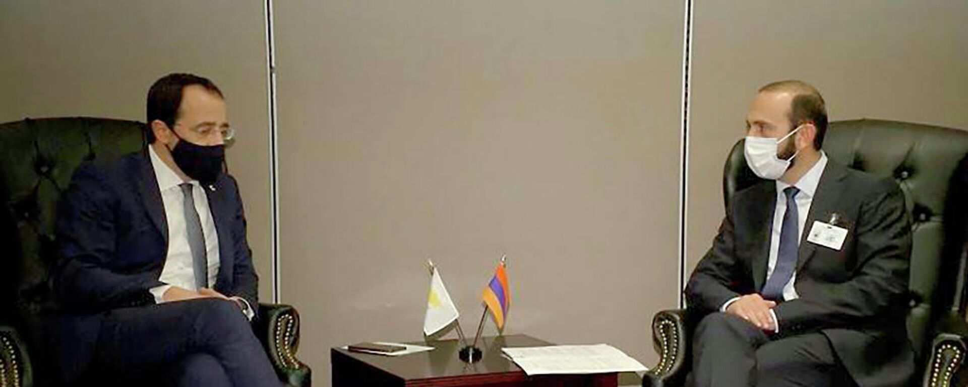 Встреча министров иностранных дел Армении и Кипра Арарата Мирзояна и Никоса Христодулидеса в рамках 76-й сессии Генассамблеи ООН (24 сентября 2021). Нью-Йорк - Sputnik Армения, 1920, 24.09.2021