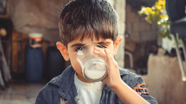 Мальчик пьет молоко - Sputnik Армения