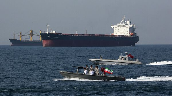 Вид на корабли в Персидском заливе с побережья Ирана - Sputnik Армения