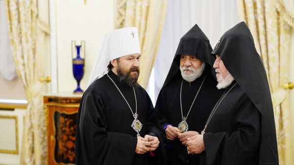 Встреча духовных лидеров России, Армении и Азербайджана в Москве - Sputnik Армения