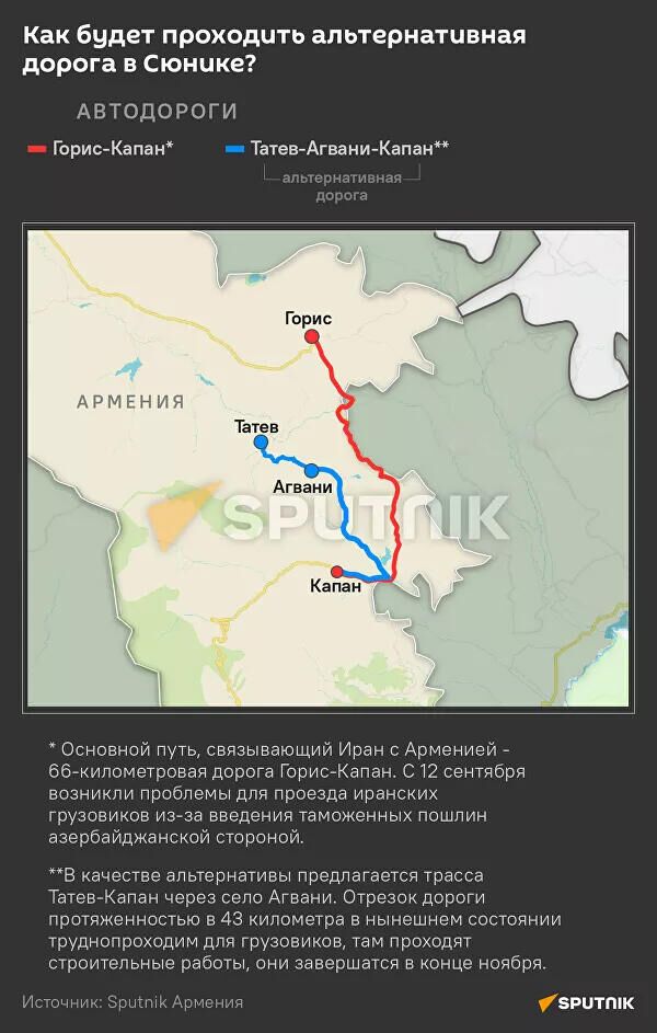 Как будет проходить альтернативная дорога в Сюнике? - Sputnik Армения