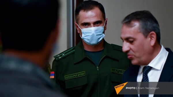 Командующий погранвойсками СНБ Арман Маралчян на закрытом слушании НС (26 октября 2021). Еревaн - Sputnik Армения