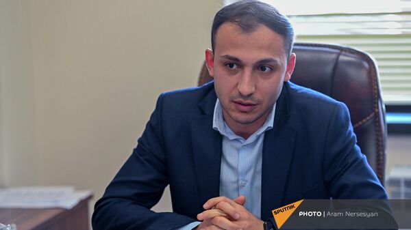 Омбудсмен Карабаха Гегам Степанян у себя в кабинете - Sputnik Армения