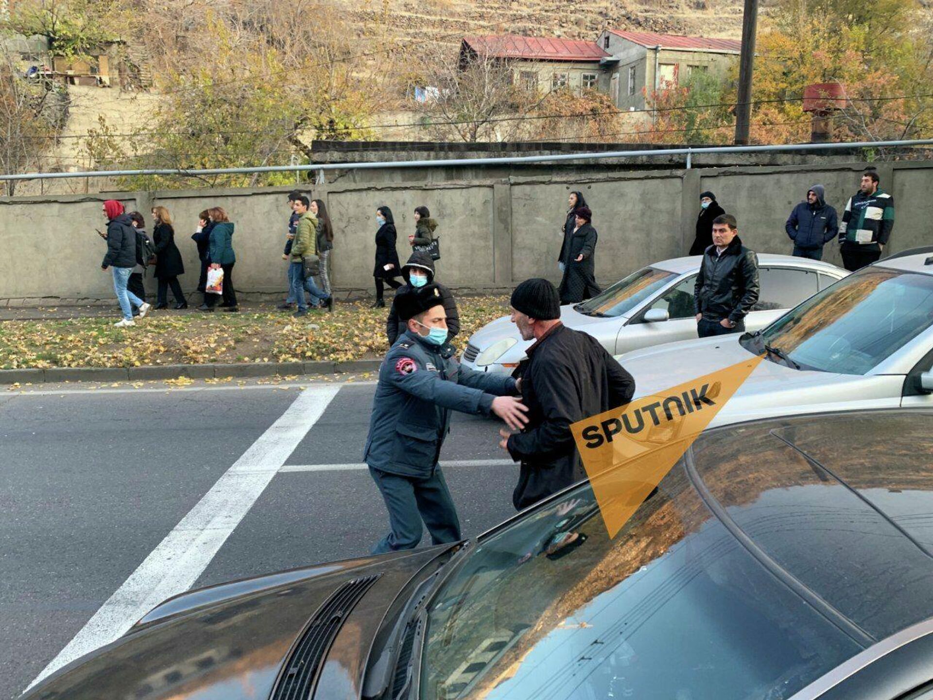Акция протеста на проспекте Мясникяна (22 ноября 2021). Еревaн - Sputnik Արմենիա, 1920, 22.11.2021