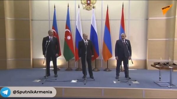 Путин подарил Пашиняну и Алиеву символическую оливковую ветвь - Sputnik Армения