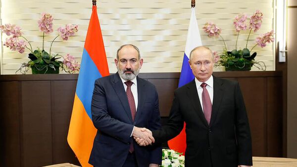 Двухсторонняя встреча президента России Владимира Путина и премьер-министра Армении Никола Пашиняна  - Sputnik Армения