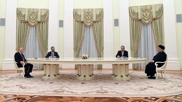 Встреча президентов России и Ирана Владимира Путина и Сейеда Эбрахима Раиси - Sputnik Армения