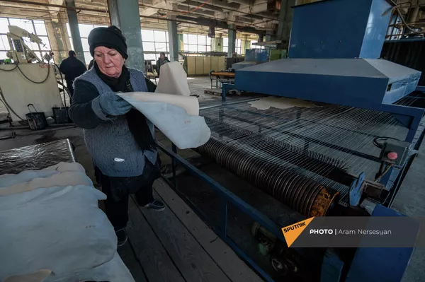 Полуфабрикат готовой кожи (wet blue) Ереванского кожевенного завода Полуфабрикат готовой кожи (wet blue) Ереванского кожевенного завода - Sputnik Армения