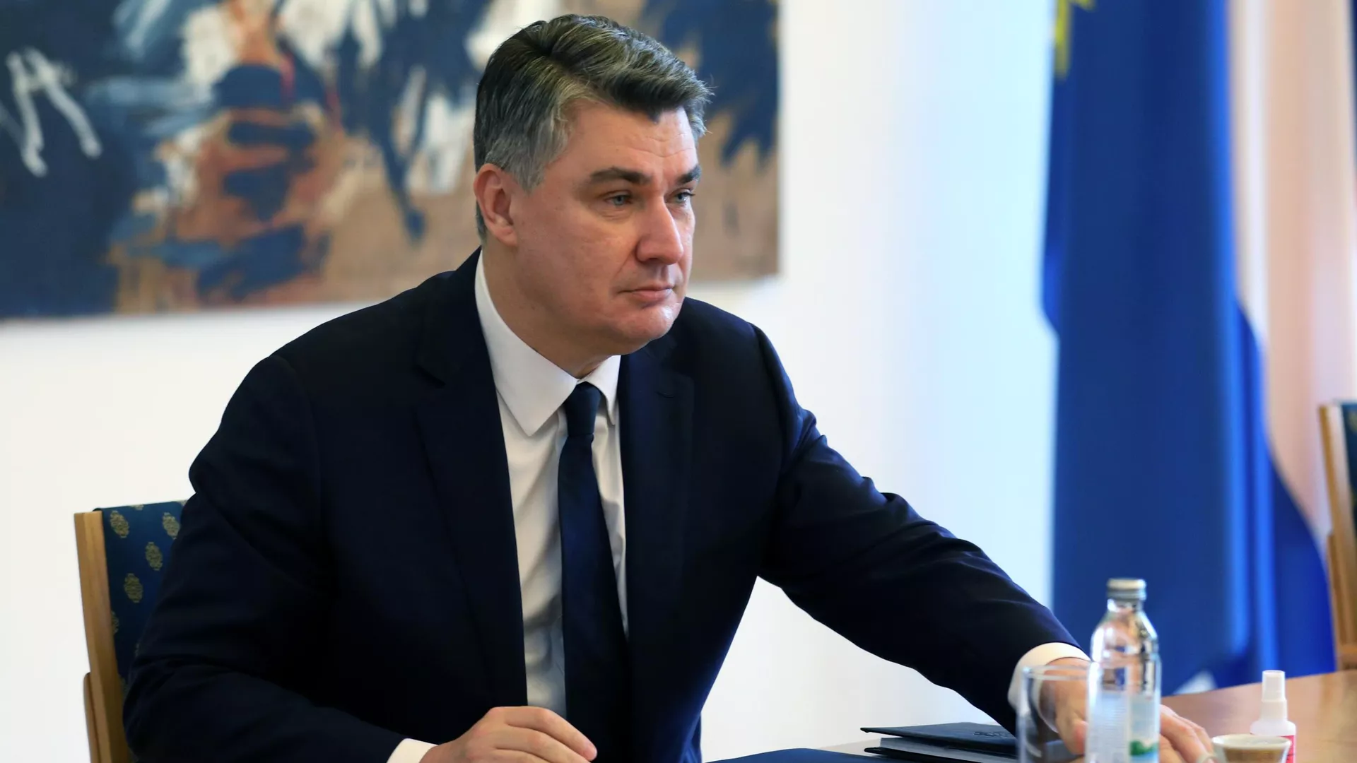 Президент Хорватии Зоран Миланович во время встречи с главой МИД РФ (16 декабря 2020). Загреб - Sputnik Армения, 1920, 03.05.2022