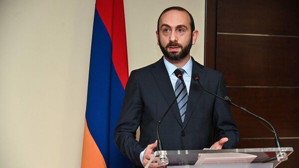 Главы МИД Армении и Австрии Арарат Мирзоян и Александр Шаленберг приняли участие на официальной церемонии открытия офиса Австрийского агентства развития (2 февраля 2022). Еревaн - Sputnik Армения