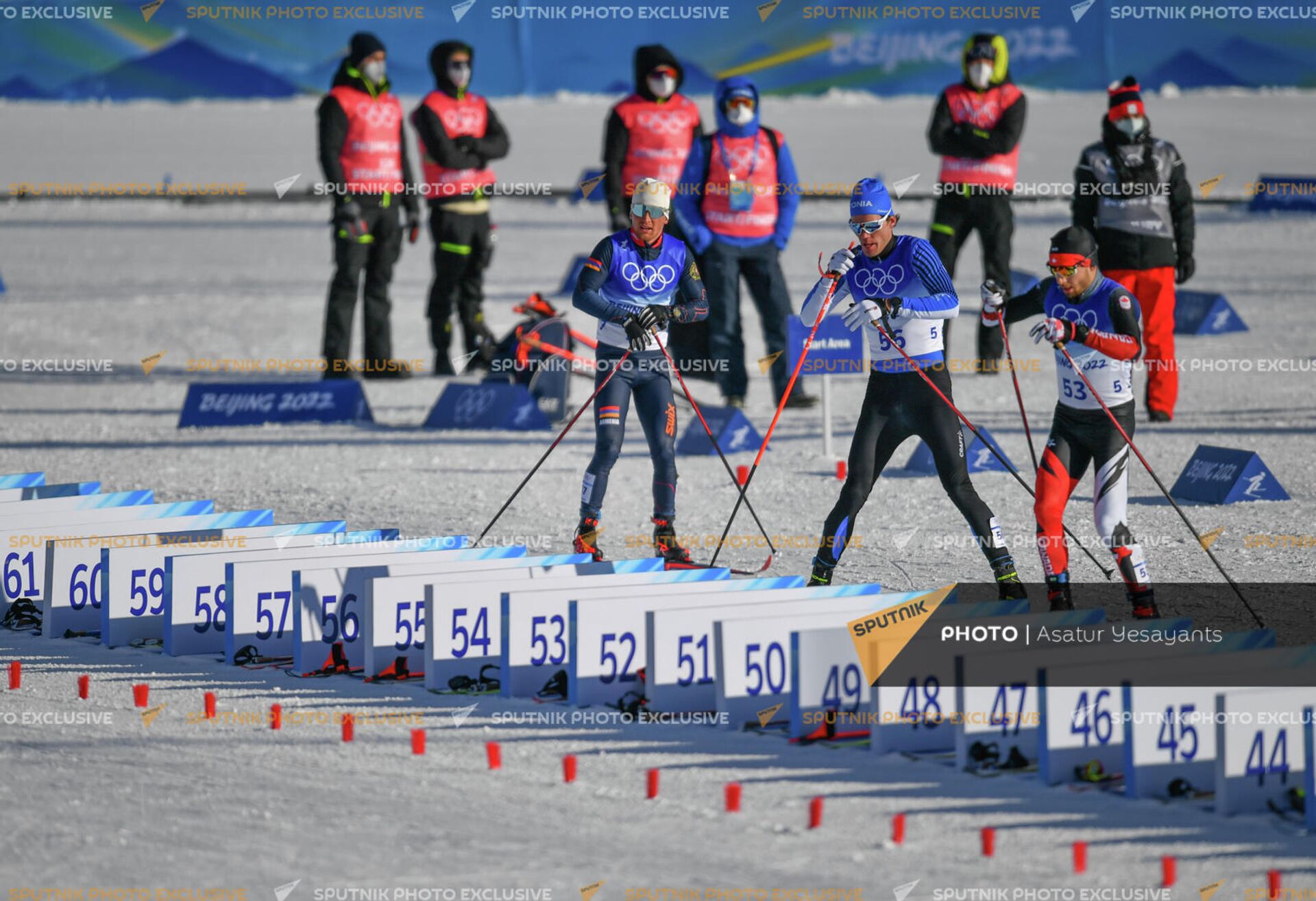 Армянский лыжник Микаэл Микаелян на забеге по скиатлону на зимних Олимпийских играх (6 февраля 2022). Пекин - Sputnik Արմենիա, 1920, 06.02.2022