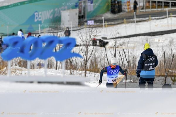Հայ դահուկորդ Միքայել Միքայելյանը 22-րդ ձմեռային Օլիմպիական խաղերի դասական ոճով 15 կմ անհատական մրցավազքի ժամանակ (11 փետրվարի, 2022թ). Պեկին - Sputnik Արմենիա