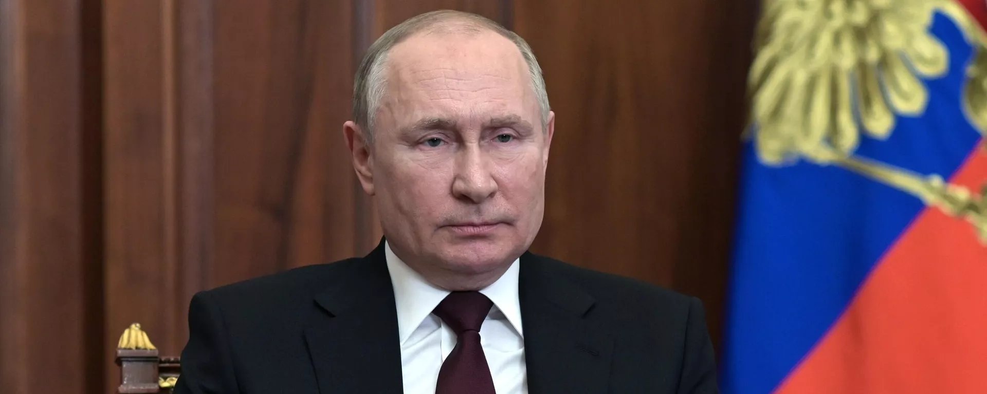 Президент России Владимир Путин во время обращения к россиянам (21 февраля 2022). Москвa  - Sputnik Армения, 1920, 21.02.2022