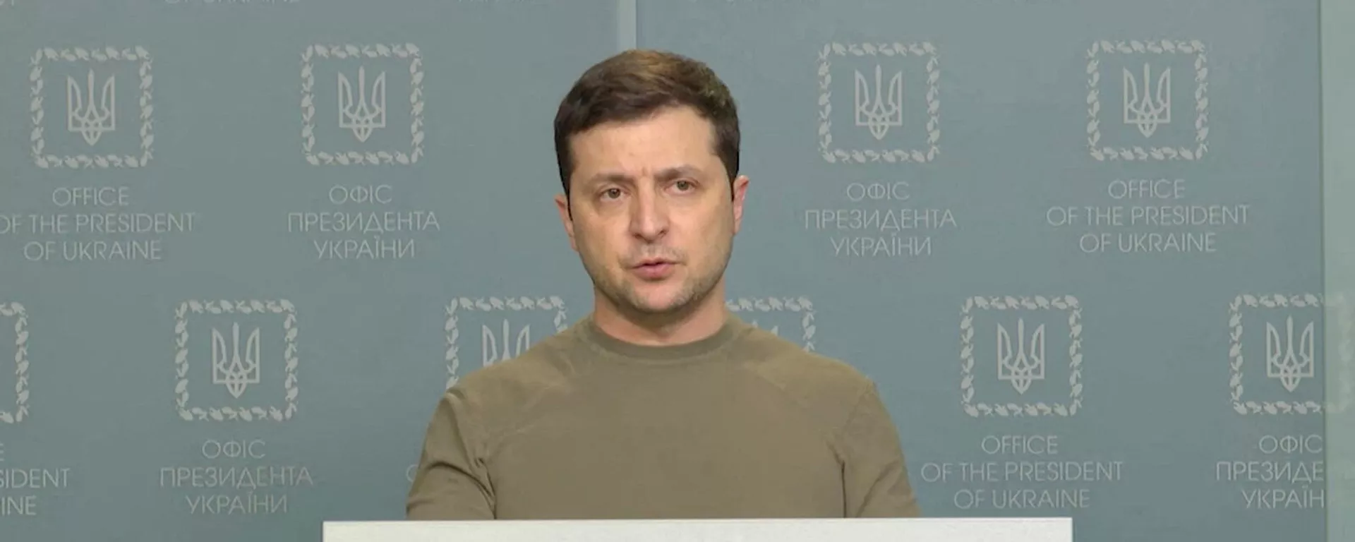 Президент Украины Владимир Зеленский выступает на брифинге (24 февраля 2022). Киев - Sputnik Армения, 1920, 03.03.2022