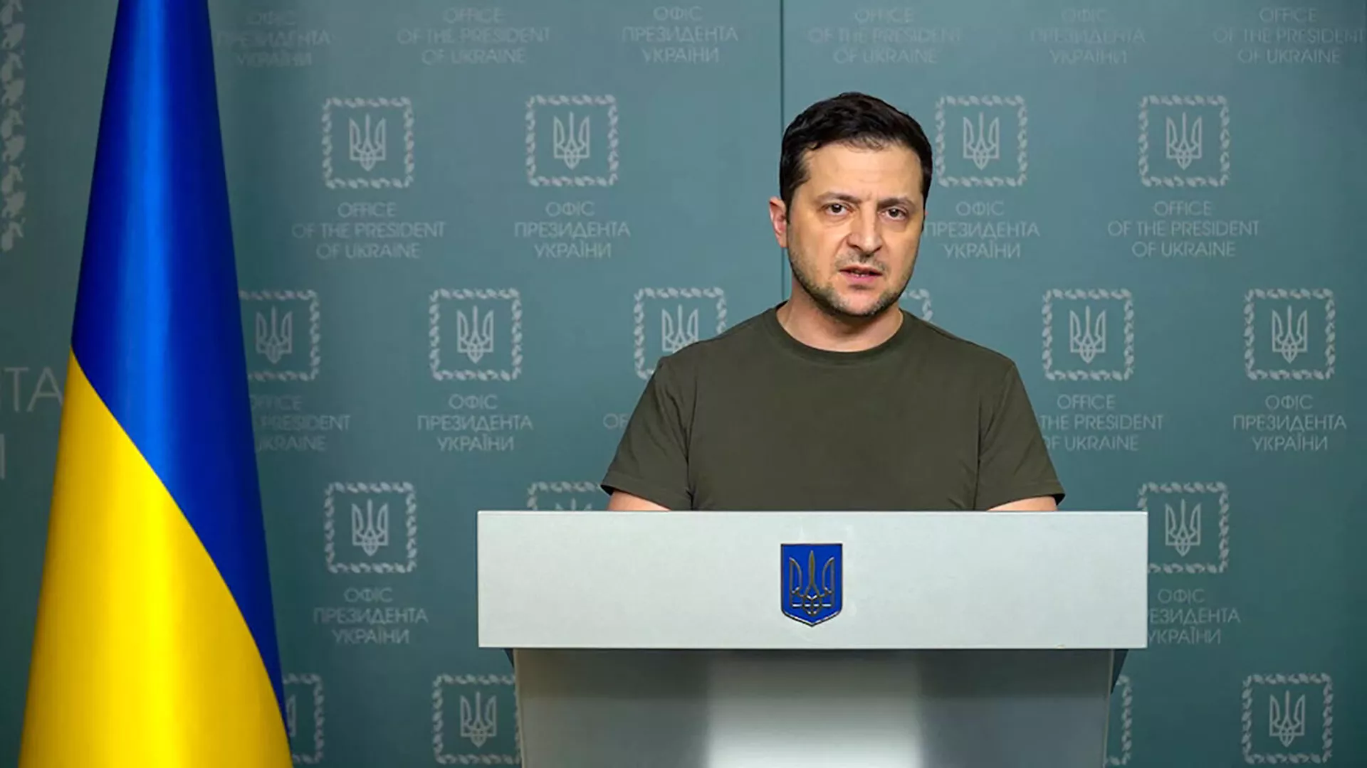 Президент Украины Владимир Зеленский делает заявление (27 февраля 2022). Киев Президент Украины Владимир Зеленский делает заявление (27 февраля 2022). Киев - Sputnik Армения, 1920, 05.03.2022