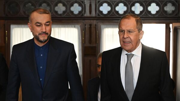 Встреча министров иностранных дел России и Ирана - Сергея Лаврова и Хоссейна Амир Абдоллахиана  - Sputnik Армения