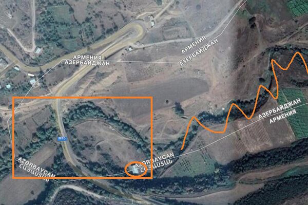 Граница между Арменией и Азербайджаном в районе села Киранц на картах Google - Sputnik Армения