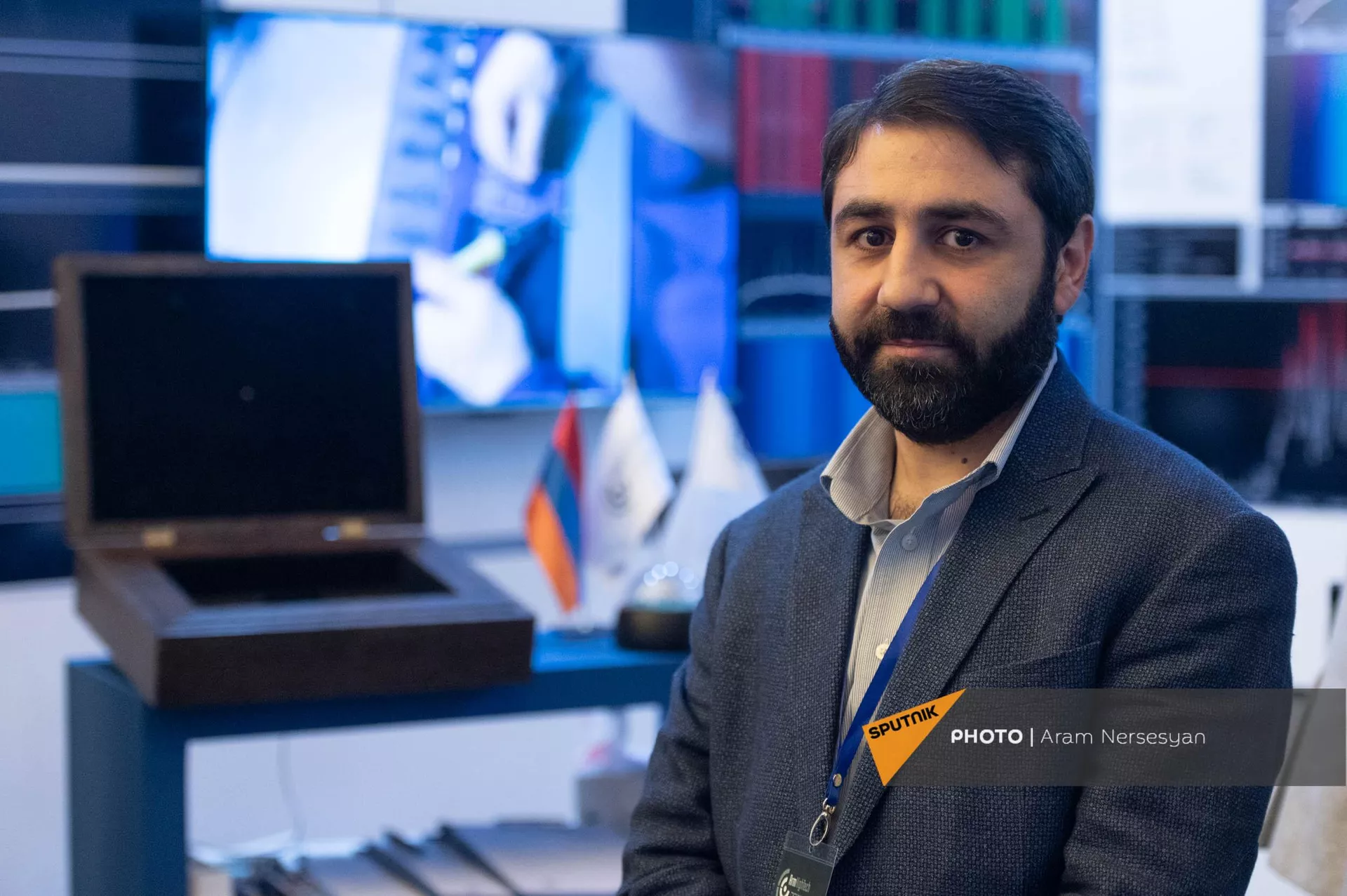 Главный инженер компании Advanced Technologies Group Сурен Эйрамджян на выставке оборонных технологий ArmHighTech 2022 (31 марта 2022). Еревaн Главный инженер компании Advanced Technologies Group Сурен Эйрамджян на выставке оборонных технологий ArmHighTech 2022 (31 марта 2022). Еревaн - Sputnik Армения, 1920, 04.04.2022