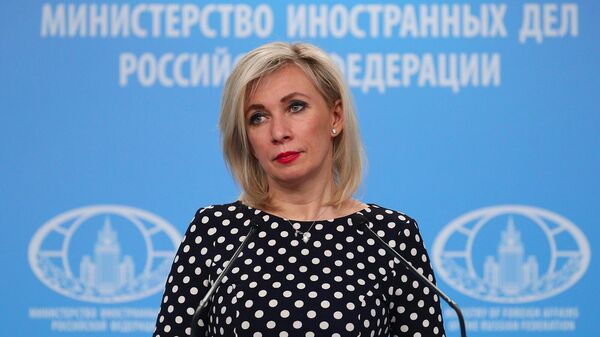 Официальный представитель Министерства иностранных дел России Мария Захарова во время брифинга (20 апреля 2022). Москвa - Sputnik Армения