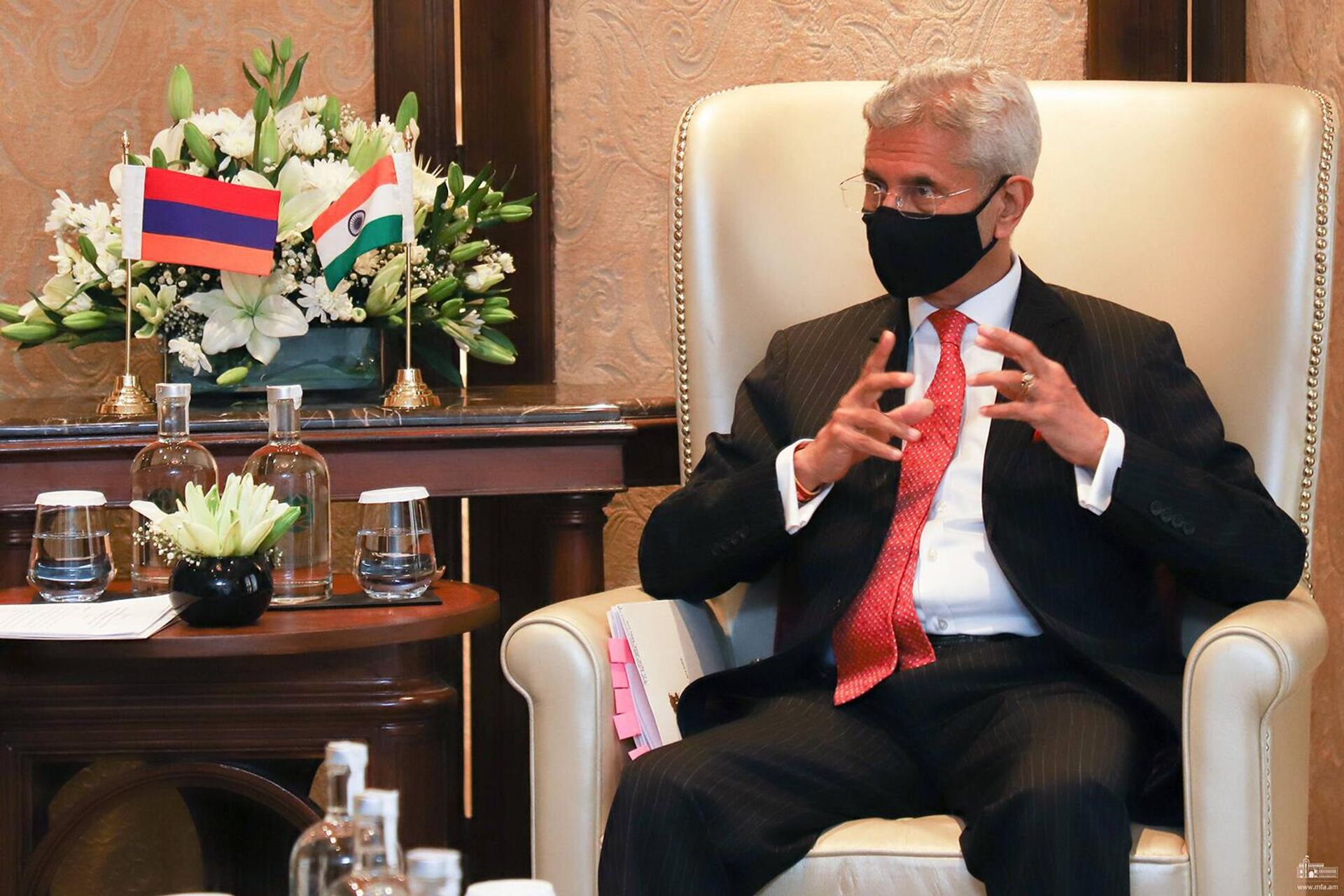 Министр иностранных дел Армении Арарат Мирзоян встретился с министром иностранных дел Индии Субраманьямом Джайшанкаром (25 апреля 2022). Нью-Дели - Sputnik Армения, 1920, 25.04.2022