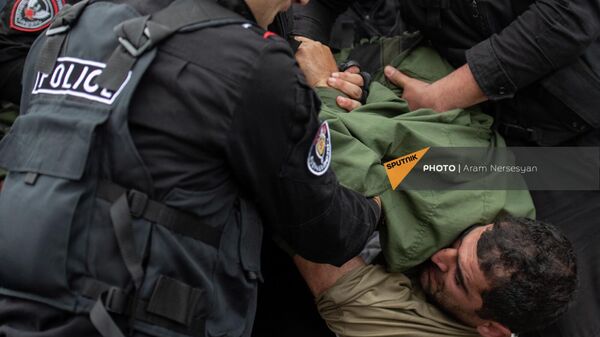 Ոստիկանները բերման են ենթարկում բողոքի ակցիայի մասնակիցներին - Sputnik Արմենիա