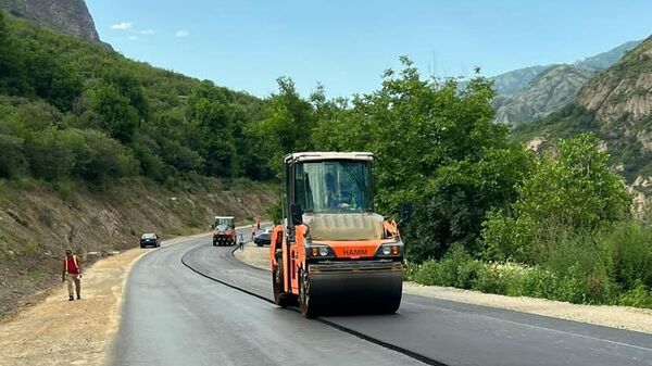 Дорожно-строительные работы на ремонтируемом участке межгосударственной дороги М-6 - Sputnik Армения
