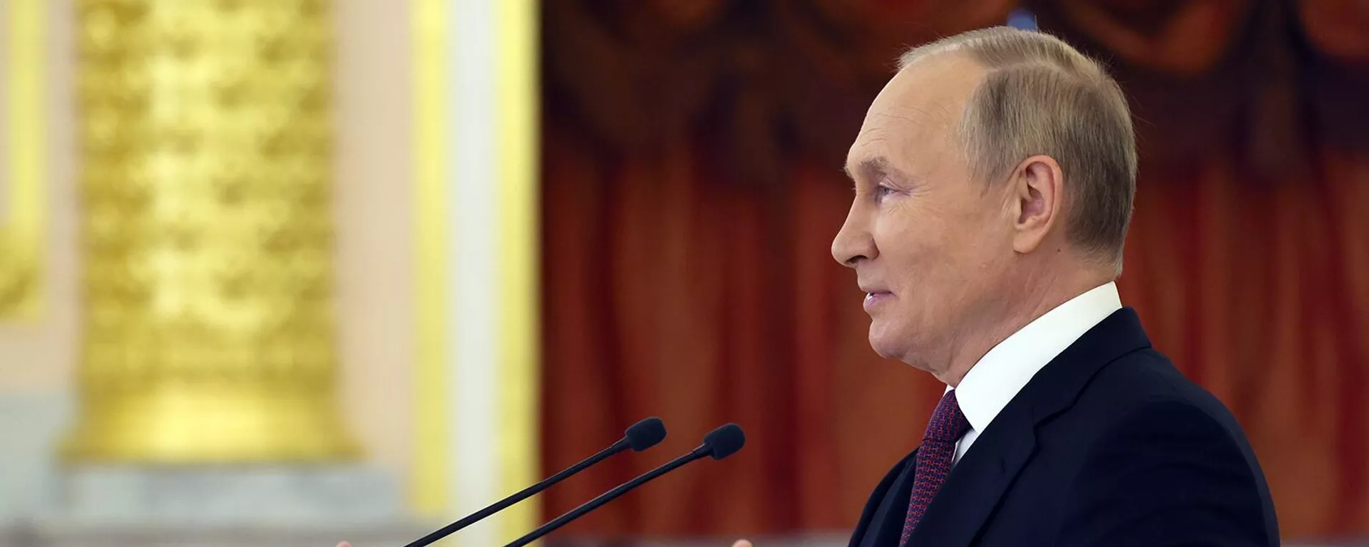 Президент РФ Владимир Путин выступает на церемонии вручения верительных грамот чрезвычайными и полномочными послами иностранных государств (20 сентября 2022). Москвa - Sputnik Армения, 1920, 20.09.2022