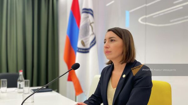 Омбудсмен Кристине Григорян во время пресс-конференции (7 октября 2022). Еревaн - Sputnik Армения
