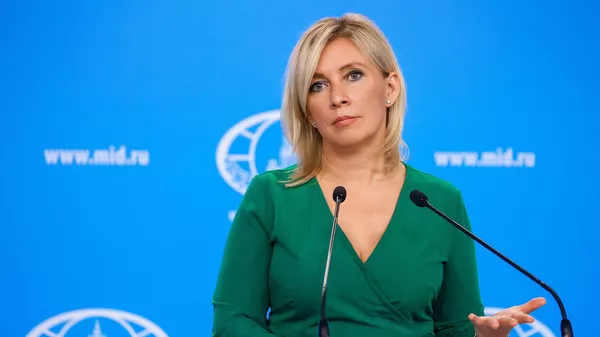Официальный представитель МИД России Мария Захарова проводит очередной брифинг для журналистов (11 октября 2022). Москвa - Sputnik Армения
