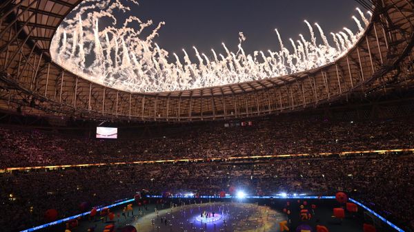 Церемония закрытия чемпионата мира по футболу перед началом финального матча между сборными Аргентины и Франции (18 декабря 2022). Лусаиль - Sputnik Արմենիա