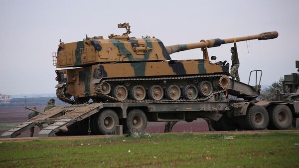 Турецкий военный конвой недалеко от города Идлиб (12 февраля 2020). Сирия - Sputnik Армения