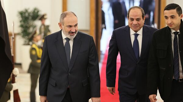 Встреча премьер-министра Никола Пашиняна и президента Арабской Республики Египет Абдель Фаттаха Ас-Сиси (29 января 2023). Еревaн - Sputnik Армения