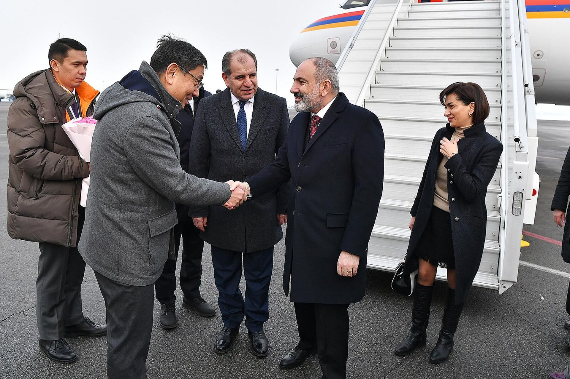Премьер-министр Никол Пашинян с супругой Анной Акопян прибыл с рабочим визитом в Казахстан (2 февраля 2023). Алматы - Sputnik Армения, 1920, 02.02.2023