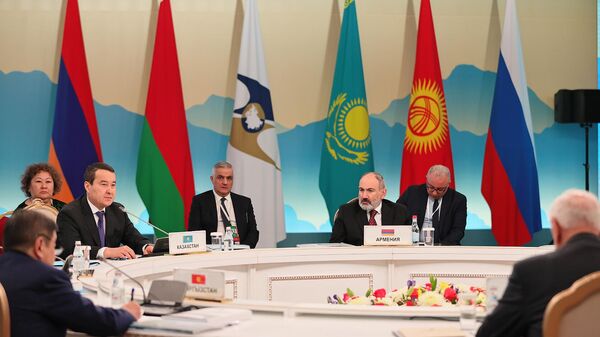 Премьер-министр Никол Пашинян принял участие в закрытом заседании Евразийского межправительственного совета в городе Алматы (2 февраля 2023). Казахстан - Sputnik Армения
