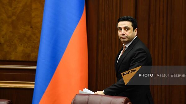 Председатель НС Ален Симонян на очередном заседании НС Армении (7 февраля 2023). Ереван - Sputnik Армения