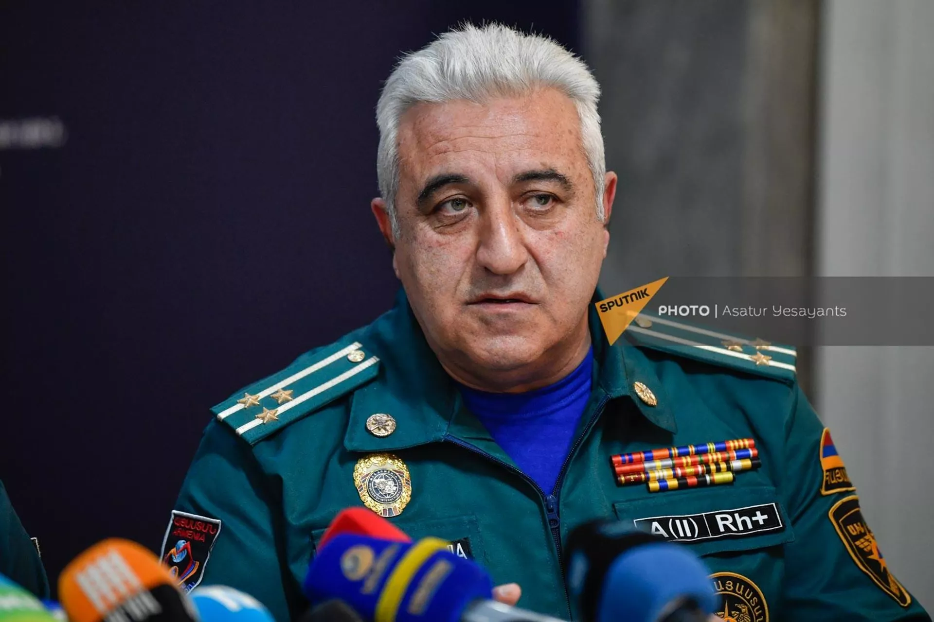 Руководитель международной спасательной команды РА, полковник Армен Геворгян на пресс-конференции завершивших свою миссию в Турции и Сирии сотрудников спасательной службы (20 февраля 2023). Еревaн Руководитель международной спасательной команды РА, полковник Армен Геворгян на пресс-конференции завершивших свою миссию в Турции и Сирии сотрудников спасательной службы (20 февраля 2023). Еревaн - Sputnik Армения, 1920, 20.02.2023