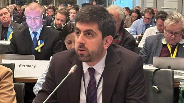 Саргис Хандарян на заседании ПА ОБСЕ (24 февраля 2023) - Sputnik Армения