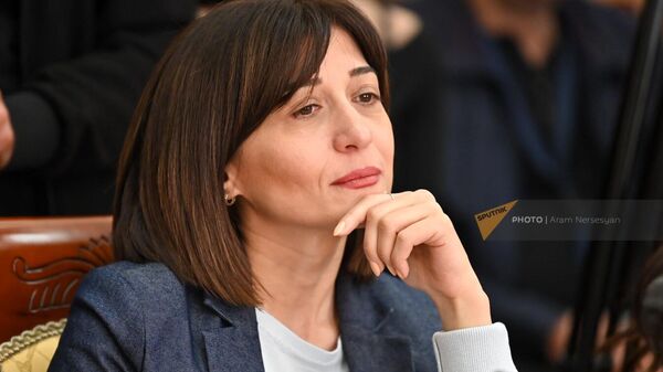 Арпи Давоян на заседании Постоянной комиссии НС по защите прав человека и общественным вопросам (4 апреля 2022). Еревaн - Sputnik Армения