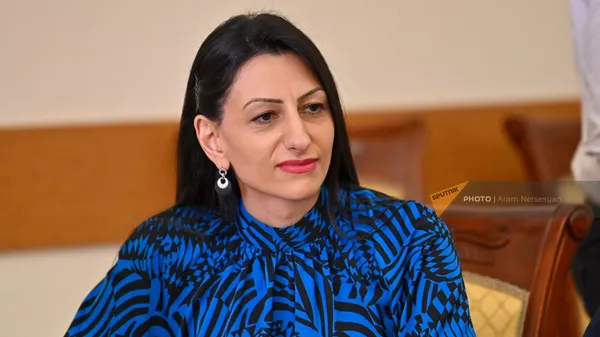 Анаит Манасян на заседании Постоянной комиссии НС по защите прав человека и общественным вопросам (4 апреля 2022). Еревaн - Sputnik Армения