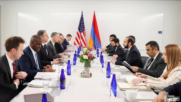 Встреча министра иностранных дел РА Арарата Мирзояна и госсекретаря США Энтони Блинкена (1 мая 2023). Вашингтон - Sputnik Армения